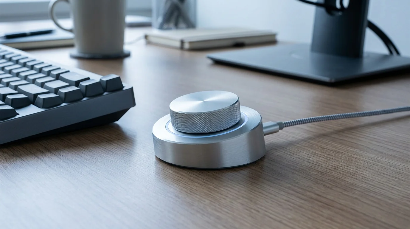 USB-регулятор громкости для ПК: настольная шайба с ручкой-энкодером и кабелем USB
