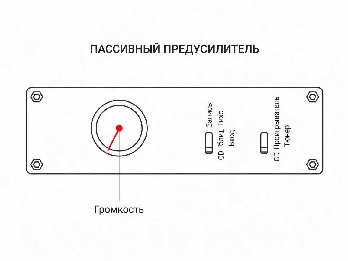 Принципиальная схема пассивного предусилителя с входным селектором