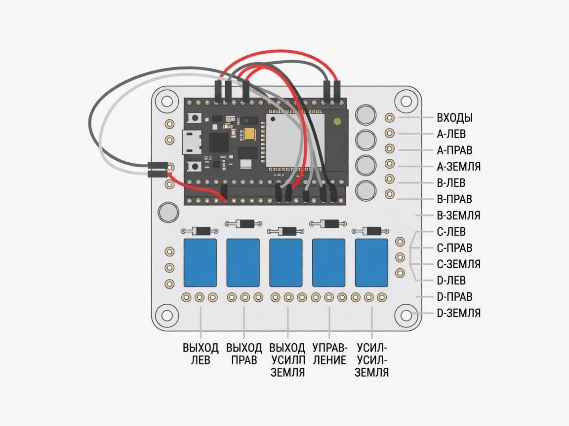 Скетч Arduino: четыре входа и реле mute